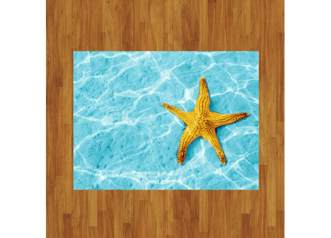 Наклейка на пол Желтая морская звезда